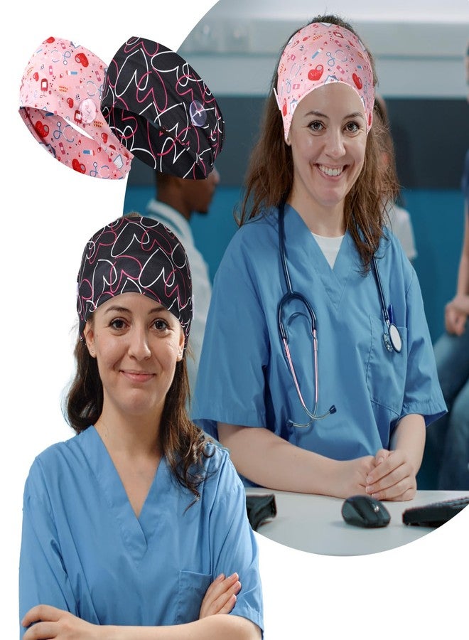 Limbeuuu 12 Pcs Nurse Headbands for Women, Non Slip Nursing Headbands with Buttons for Mask Work Accessories Elastic Ear Protection Hair Bands Gift for Spa Yoga Sports(Stylish) - Image 3